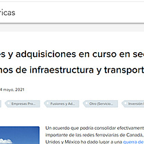 Fusiones y adquisiciones en curso en sectores mexicanos de infraestructura y transporte